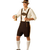 HerLedr - Beierse Korte Lederhosen Heren met Shirt en Bretels - Feestkleding