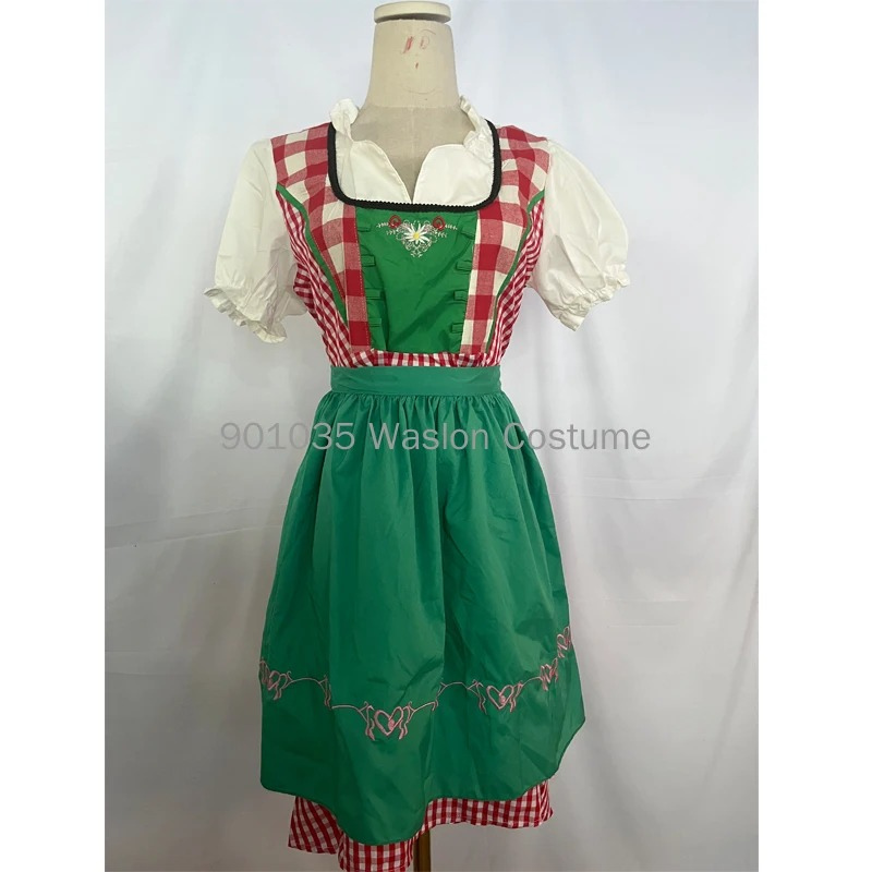 Ornella - Dirndl Dames Traditionele Jurk met Pofmouwen en Schort