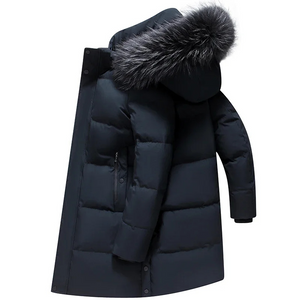 Flandro - Lange Winterjas Heren Parka Met Afneembare Capuchon en Bontkraag