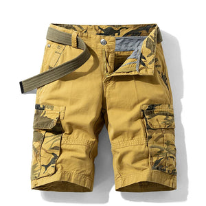 James™ Effen kleur comfortabele heren cargo shorts met zakken