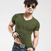 James 2023 Nieuw Merk Heren T Shirt Tops V-hals Korte Mouwen Tees - Modieuze Fitness T-shirt voor Mannen, Gratis Verzending, Maat 5XL