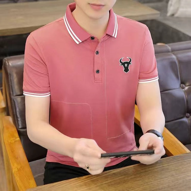 James Beige Mannen Polo met Knopenlijst en Borstzakje
