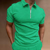 James Mannen Zomer Golf Polo Shirt met Eenvoudig Patroon en Rits
