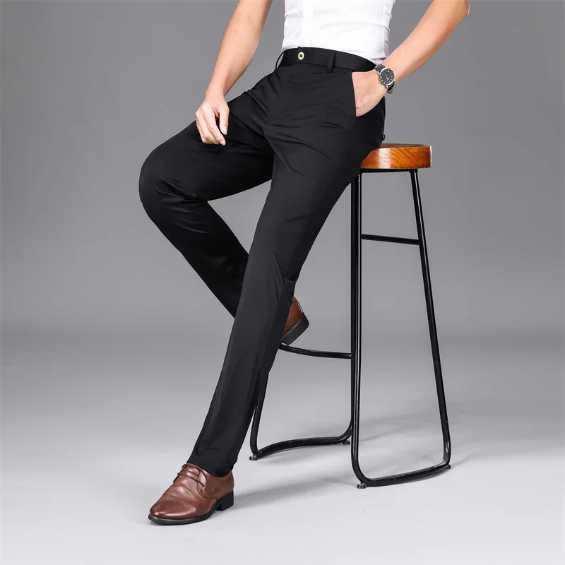 Lorther - Heren Pantalon - Slim Fit, Elastisch, Gemakkelijk te Onderhouden