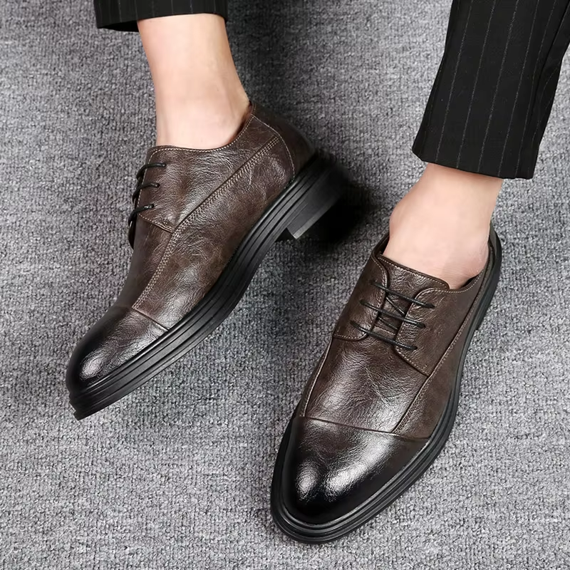 Danfield - Nette Heren Schoenen van Leer met Cap Toe en Comfortabele Zool