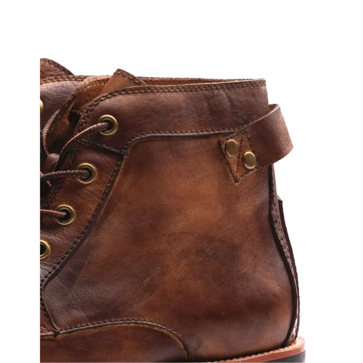 Tralven - Herenschoenen Boots - Leren Enkellaarzen, Vintage Veterschoenen met Duurzame Zool