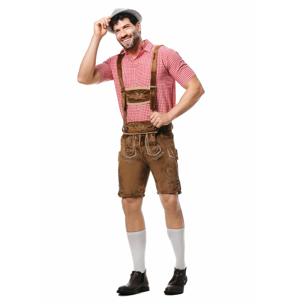 LederDo - Korte Lederhosen voor Heren met Bretels - Traditionele Beierse Kleding