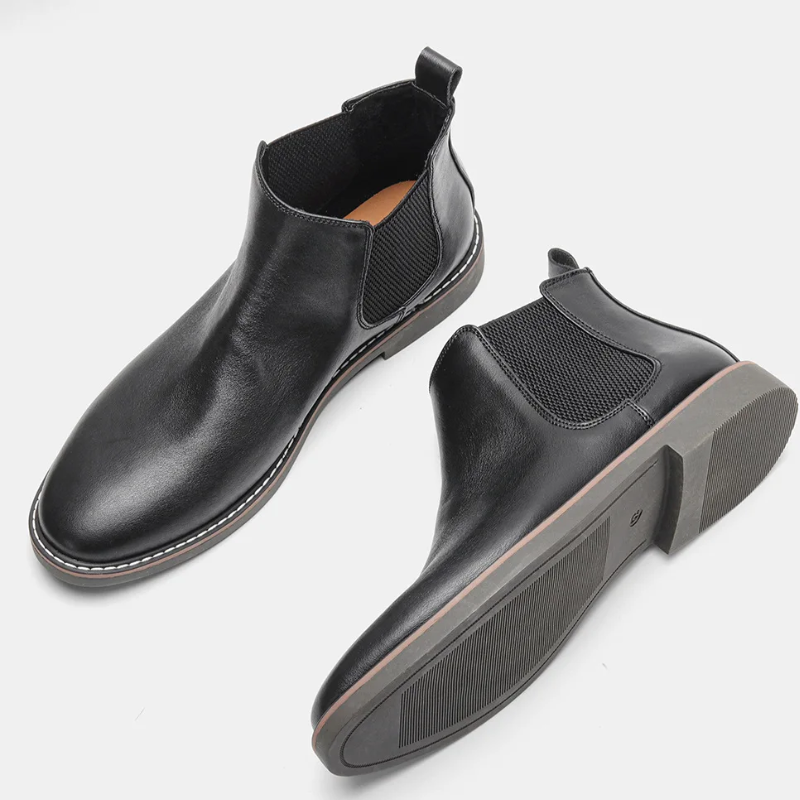 Formark - Klassieke Chelsea Boots Heren van Leer met Elastische Zijkanten