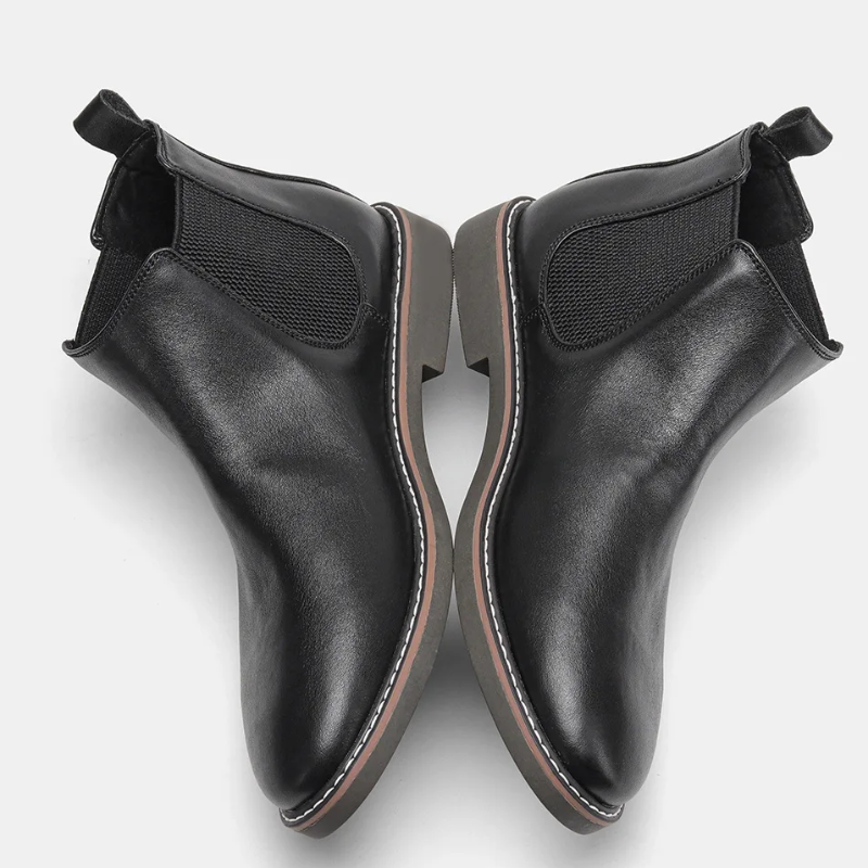 Formark - Klassieke Chelsea Boots Heren van Leer met Elastische Zijkanten