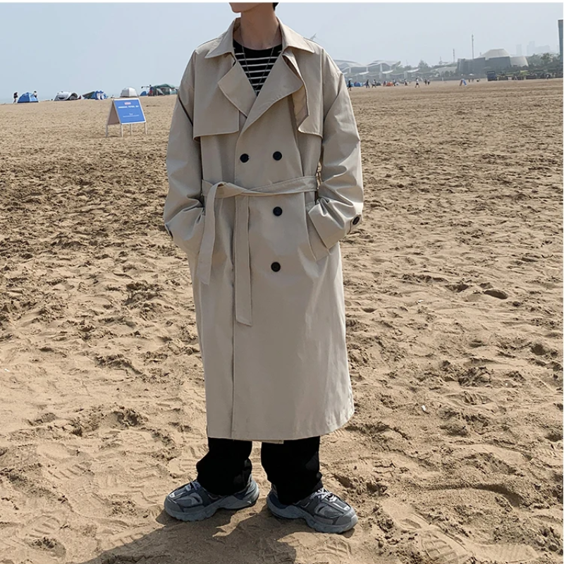 Kasteel - Oversized Heren Mantel voor Mannen - Dubbel Geknoopte Casual Trenchcoat