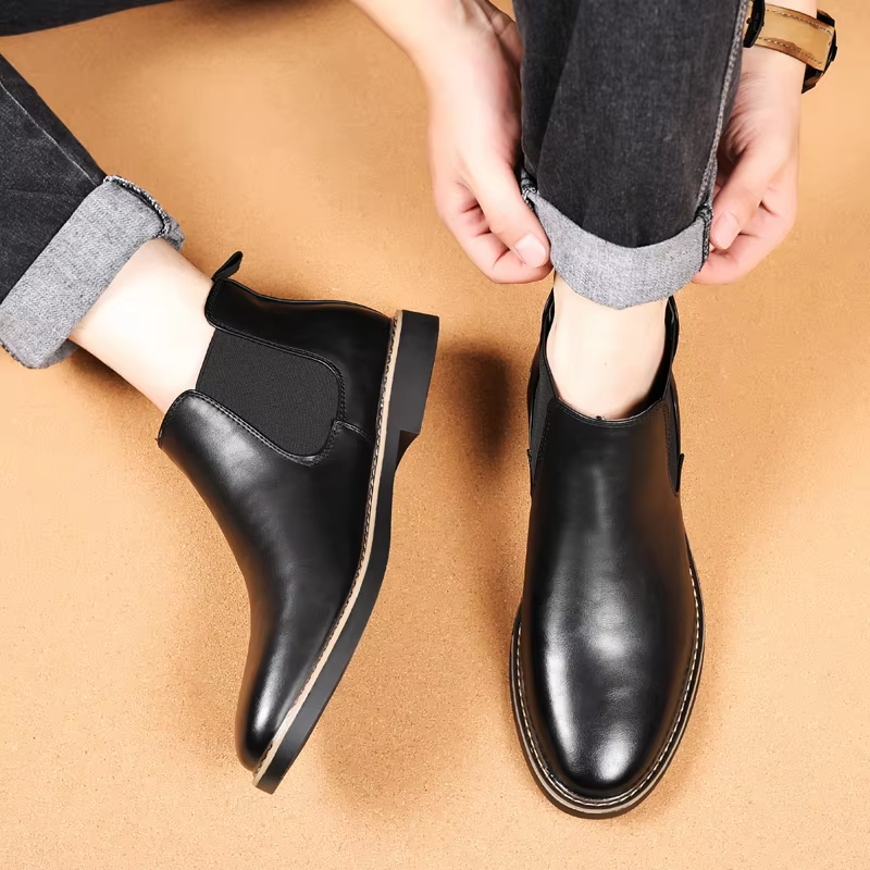 Danvorn - Herenschoenen Boots - Leren Chelsea Boots, Instapmodel met Klassiek Design