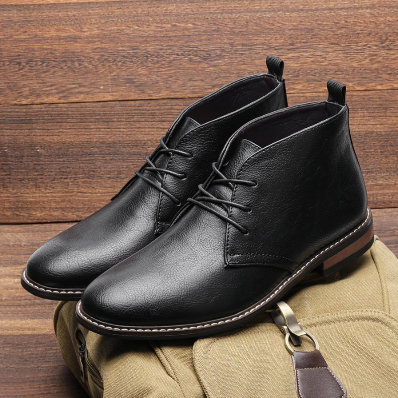 Leermar - Luxe Heren Boots van Suède, Casual Enkelhoge Schoenen