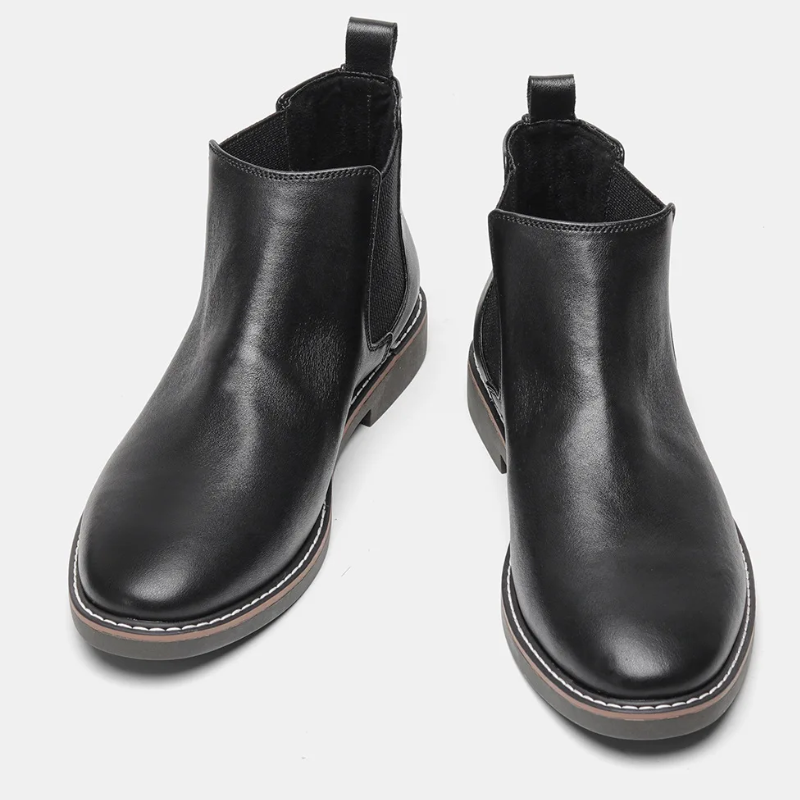 Formark - Klassieke Chelsea Boots Heren van Leer met Elastische Zijkanten