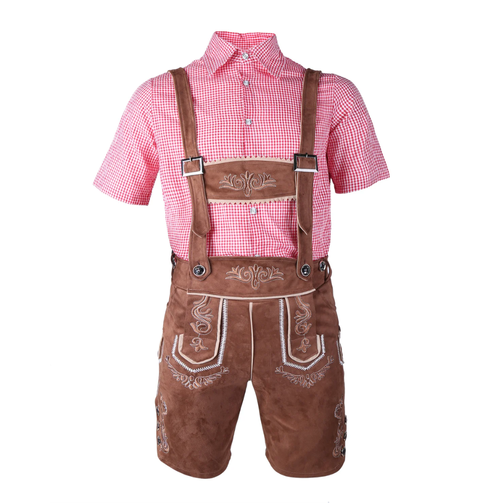 LederDo - Korte Lederhosen voor Heren met Bretels - Traditionele Beierse Kleding