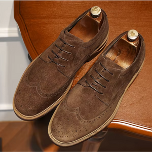 Kerrion - Nette Heren Schoenen van Suède met Wingtip Design