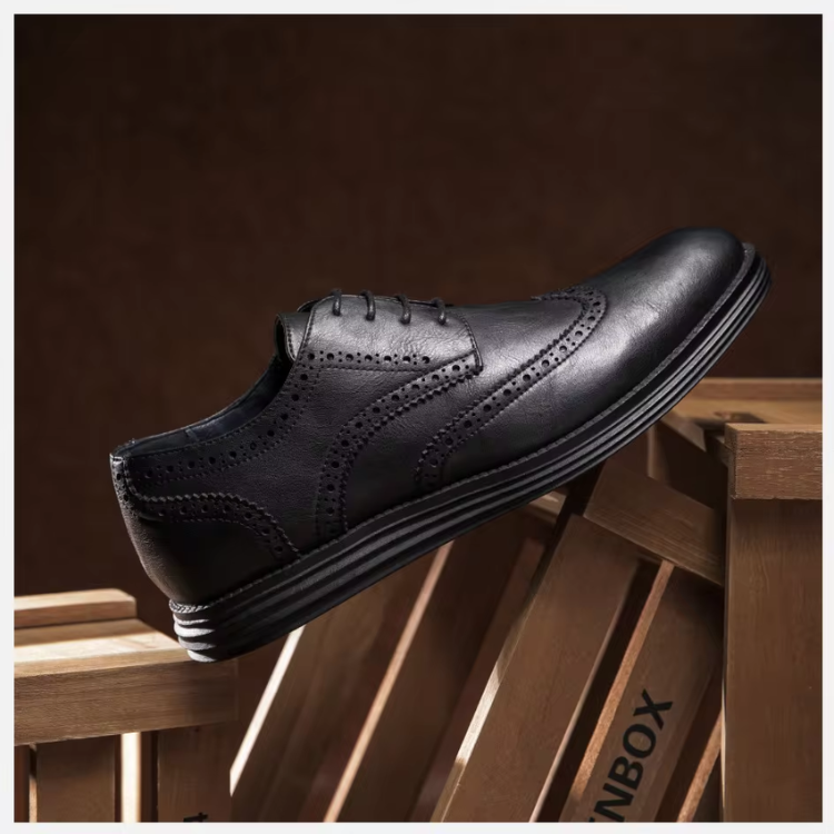 Brexton - Nette Heren Schoenen van Leer met Wingtip en Comfortabele Zool