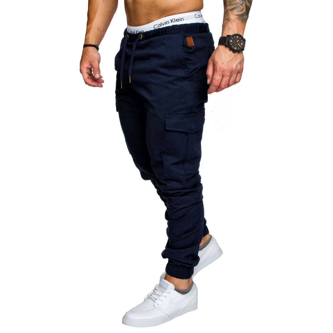 Polderp - Cargo Broek Heren – Comfortabele Joggingbroek met Zakken, Elastisch Trekkoord