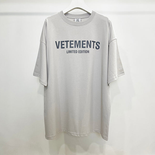 James Vetements Korte Mouw T-shirt - Casual Losse Heren T-shirt met Opdruk