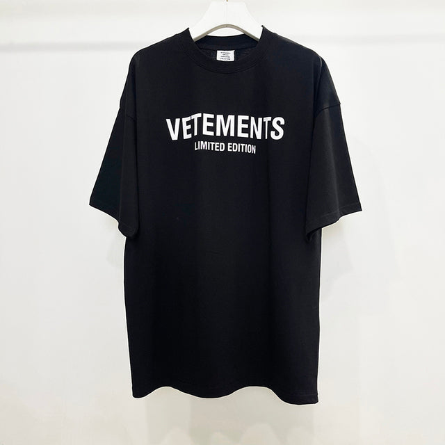 James Vetements Korte Mouw T-shirt - Casual Losse Heren T-shirt met Opdruk