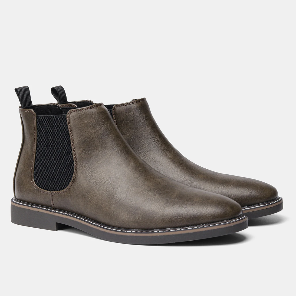 Bravonn - Chelsea Boots Heren met Glanzende Afwerking en Elastische Zijkanten