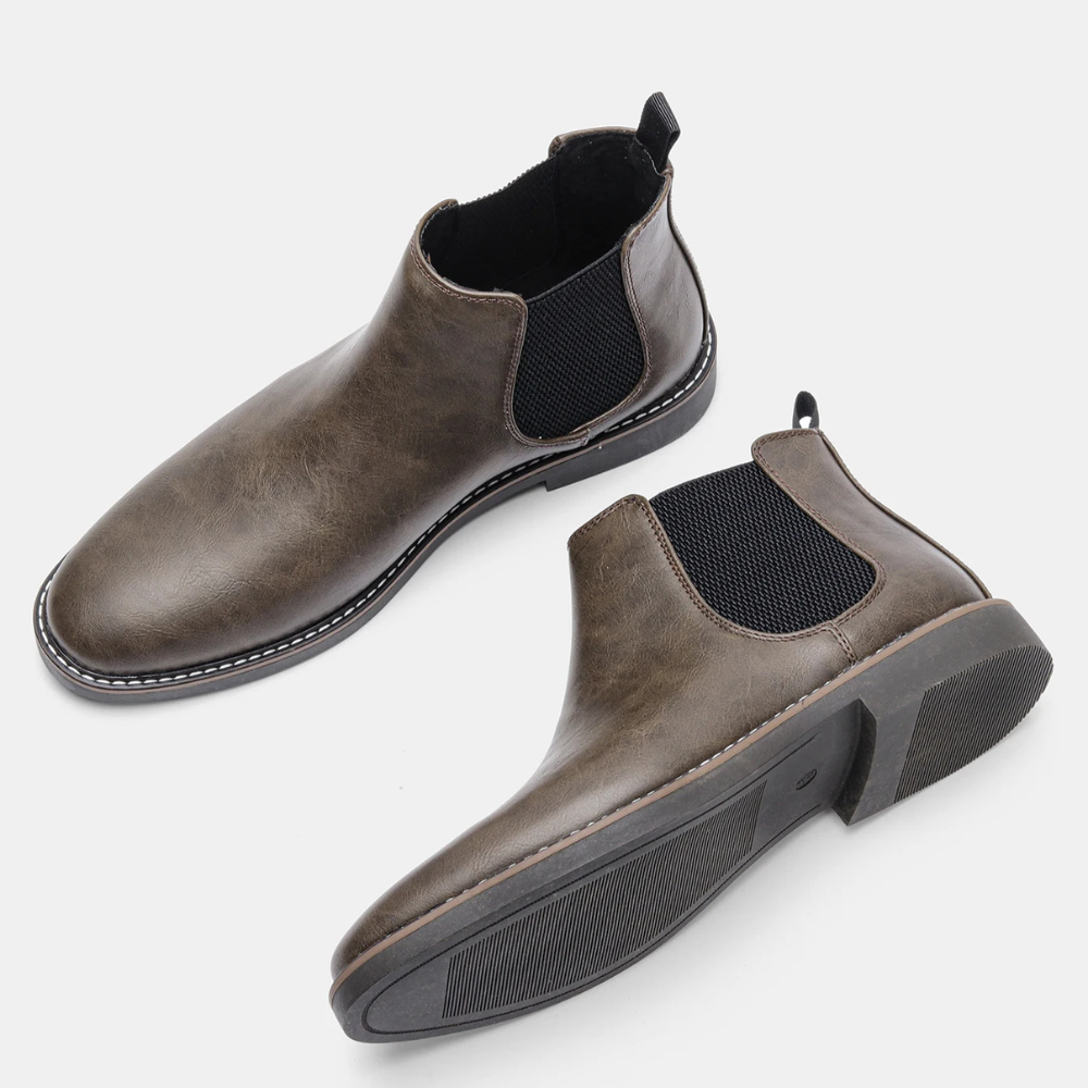 Bravonn - Chelsea Boots Heren met Glanzende Afwerking en Elastische Zijkanten