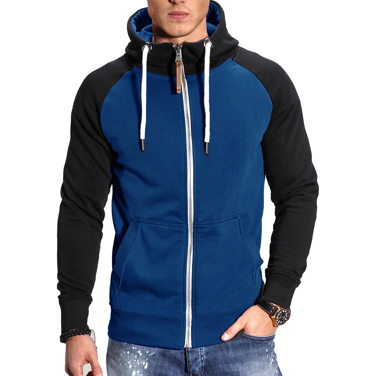Oliver® sport stijl wollen met rits heren hoodie