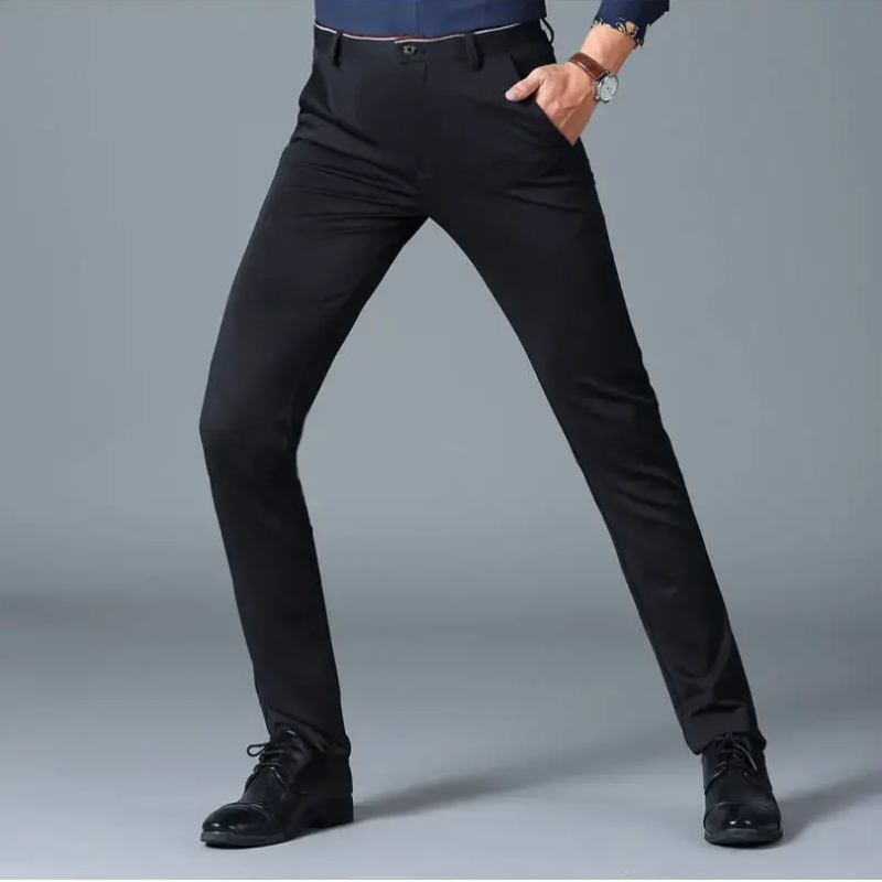 Elduron - Heren Pantalon Slim Fit Formeel met Knopen en Achterzak