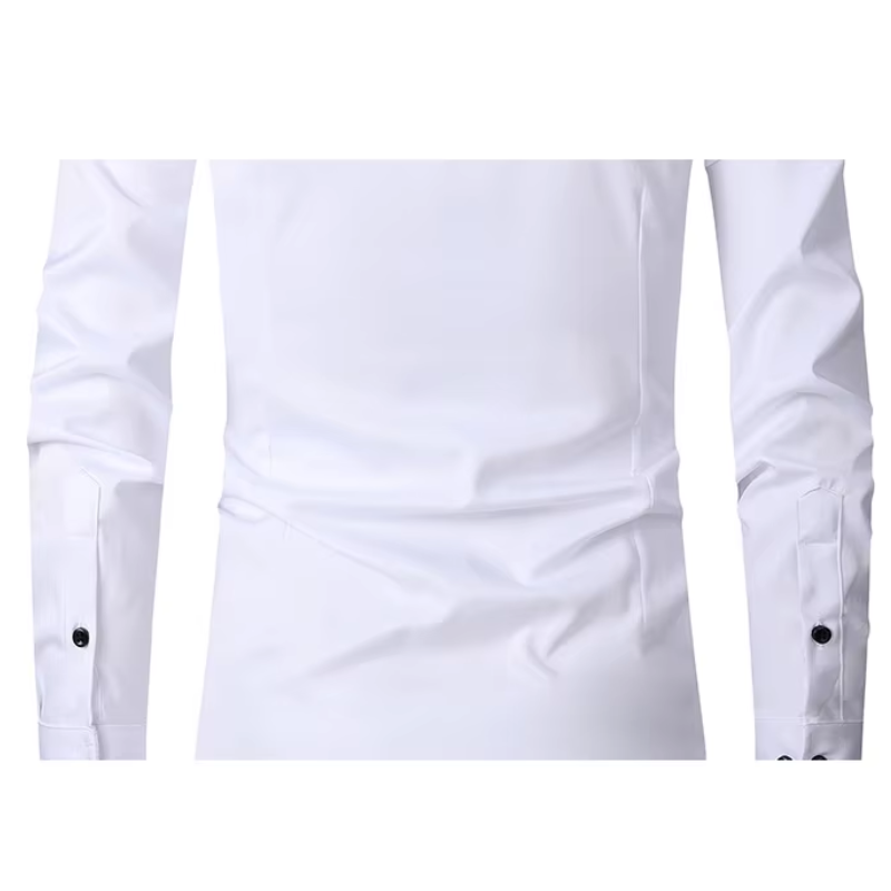 Belzorn - Heren Overhemd Slim Fit met Contrastknopen, Lange Mouw