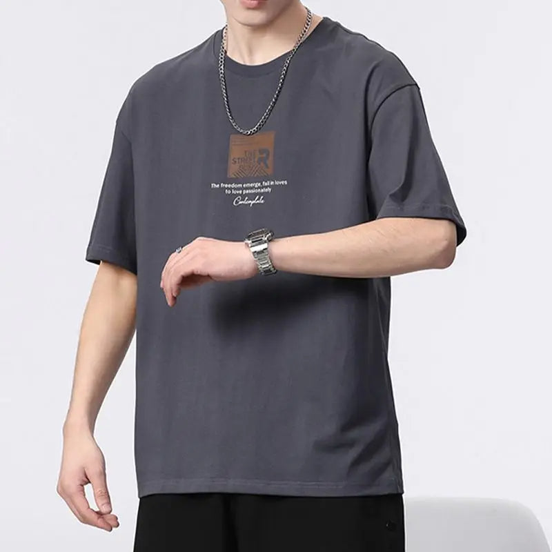 James™ effen kleur grafisch letterprint heren oversized t-shirt