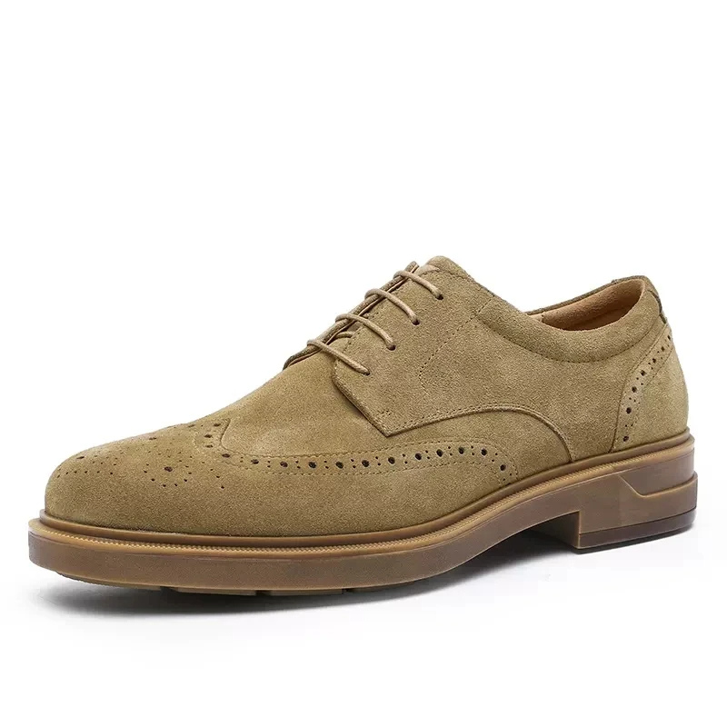 Kerrion - Nette Heren Schoenen van Suède met Wingtip Design