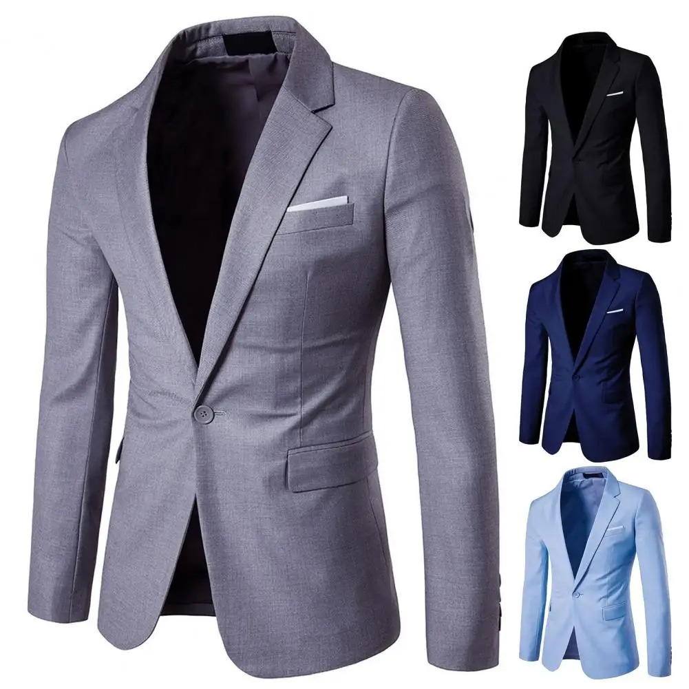 Dorvian - Heren Colbert met Slim Fit, Enkelsluiting en Revers