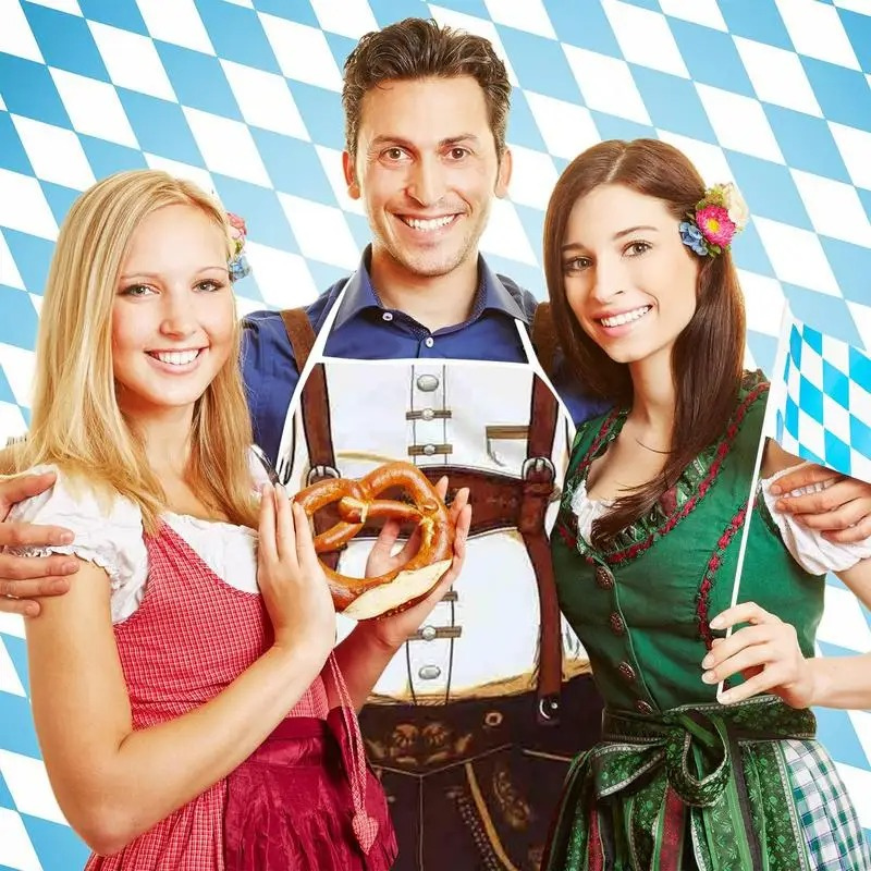 Fendora - Dirndl Dames Keukenschort met Feestelijk Design