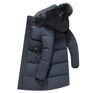 Flandro - Lange Winterjas Heren Parka Met Afneembare Capuchon en Bontkraag