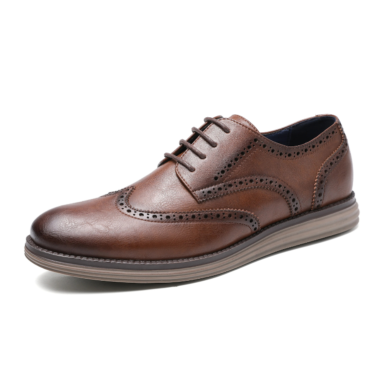 Brexton - Nette Heren Schoenen van Leer met Wingtip en Comfortabele Zool