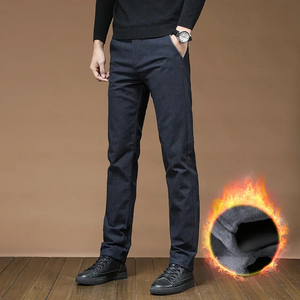 Manshor - Heren Pantalon Winter Warm met Fleecevoering en Rechte Pijpen