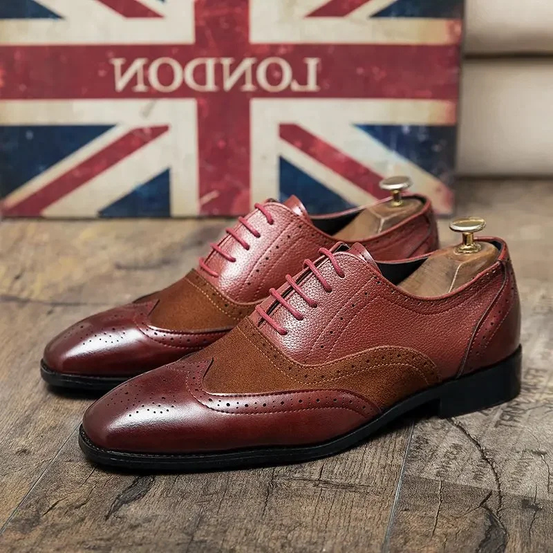 Kendrix - Nette Heren Schoenen van Leer met Wingtip en Brogue Details