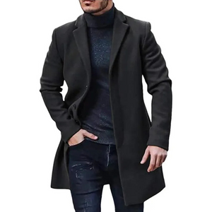 Tredius - Mantel Jas Heren Slim Fit Winterjas Lang Model