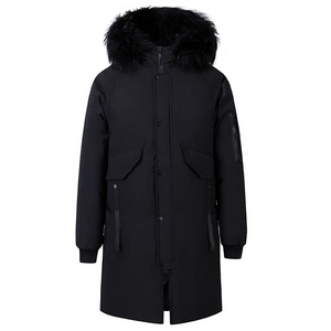 Warmhor - Parka Winterjas Heren – Lang Model met Bontkraag en Warme Voering