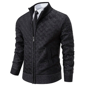 Grenvok - Heren Vest met Rits, Gewatteerd Gebreid Vest, Casual Textuur Design