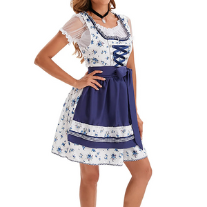 Xirndel - Dirndl Dames Feestjurk met Vetersluiting en Elegante Details