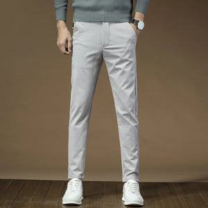 James™ Dunne Engelse streep Casual stijl herenpantalon