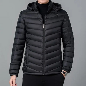 Marvlek - Puffer Jacket Heren Lichtgewicht met Capuchon, Winddicht, Opvouwbaar & Warm