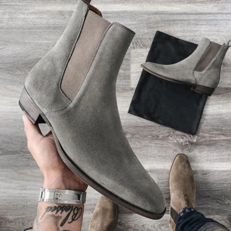 Loxster - Kwalitatieve Chelsea Boots Heren van Suède met Elastische Inzetstukken