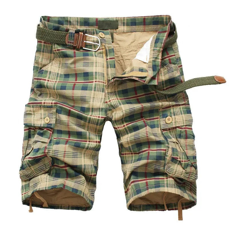 James™ Geruite knoopzakken heren cargo shorts