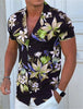 Amigo™ slank overhemd met bloemenprint en korte mouwen Hawai overhemd