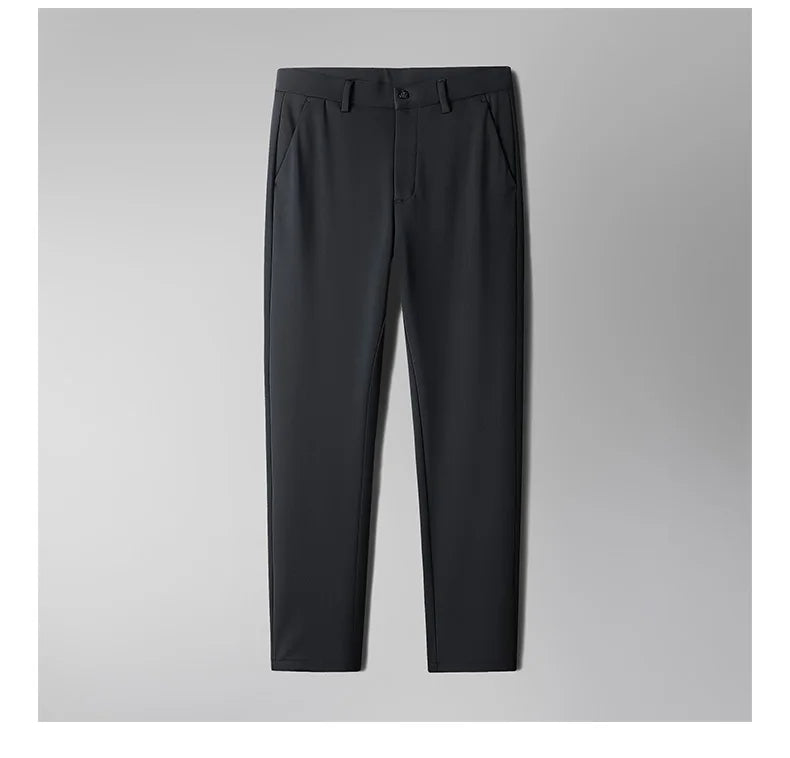 James™ grijze zwarte herenpantalon met stretch fit