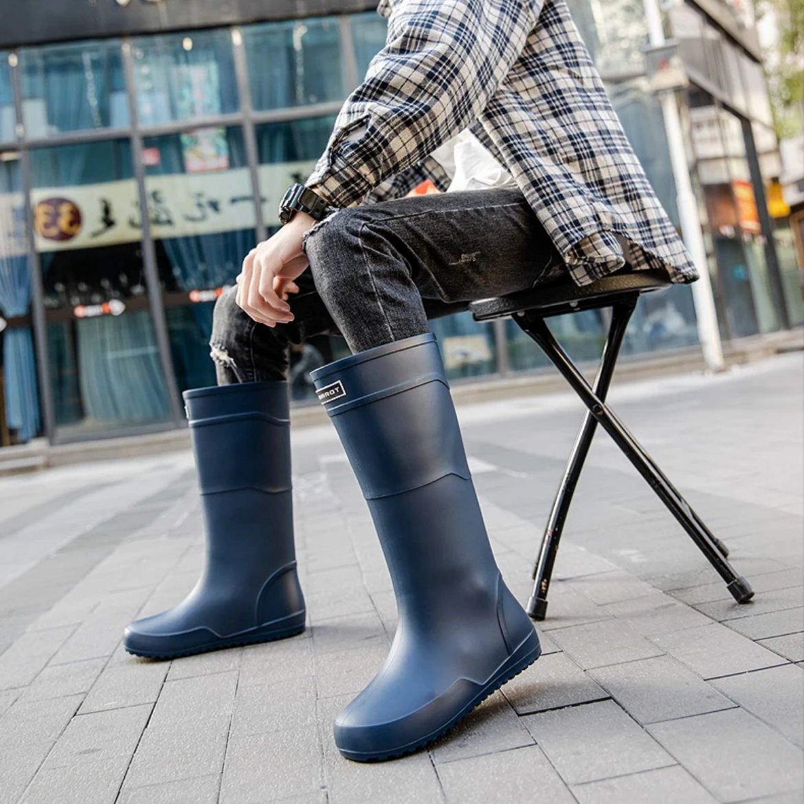 Dijkher - Heren Regenlaarzen – Stevige Waterdichte Laarzen voor Werk en Vrije Tijd