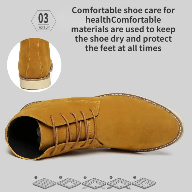 Sterhor - Moderne Heren Boots van Suède, Comfortabele Enkelhoge Schoenen