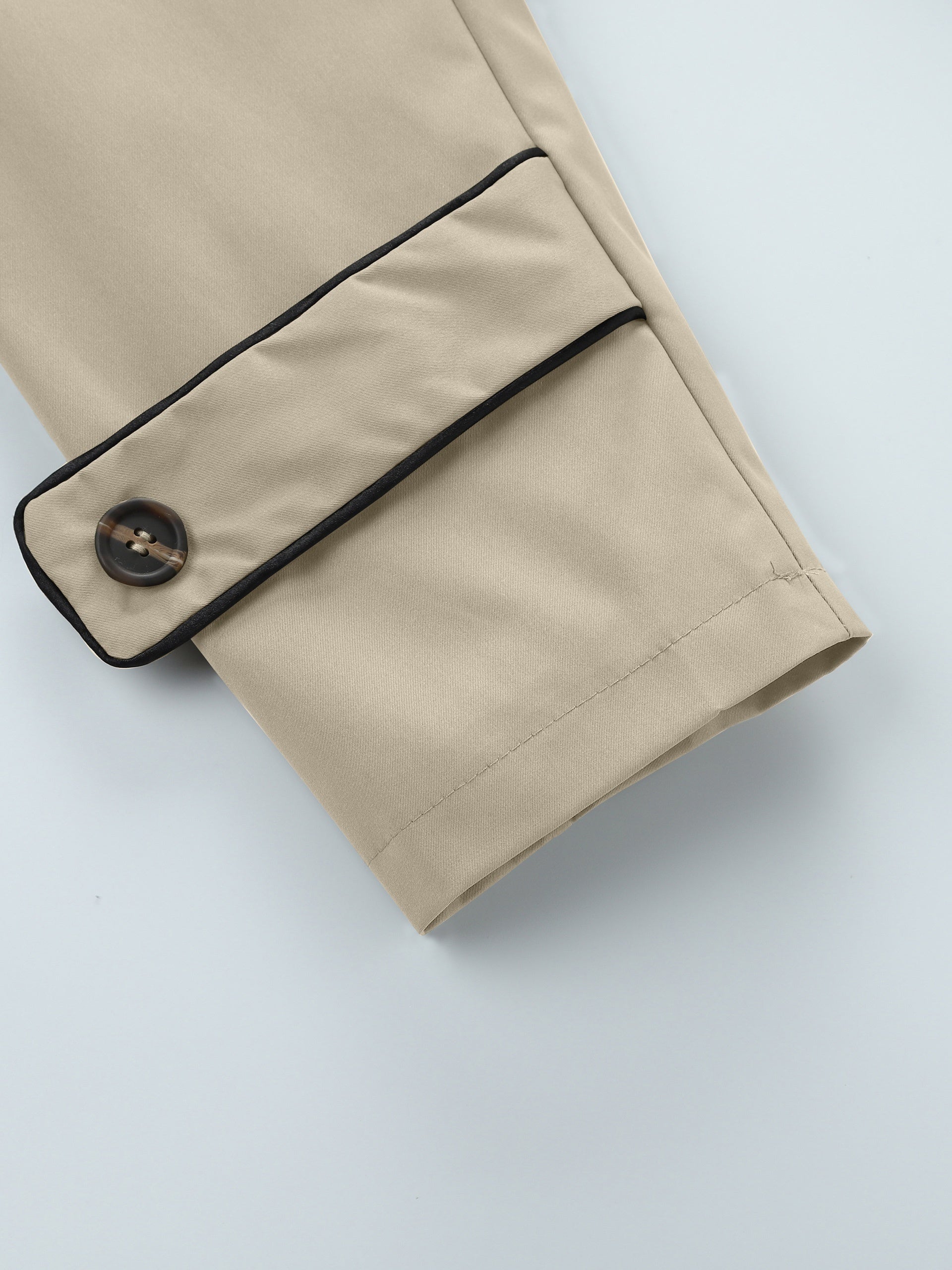 Coatify - Heren Dubbelknoop Trenchcoat met Tailleband en Stormflap