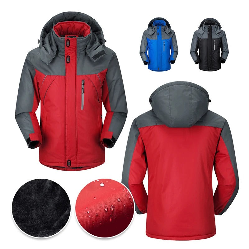Oliver® sport stijl dik patchwork met revers rits ski jas